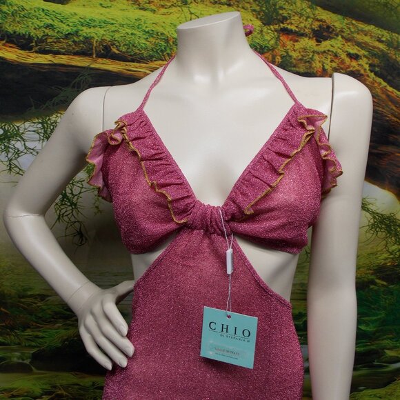 Chio De Stefania D Metallic Ruffle Dress - Picture 2 of 6